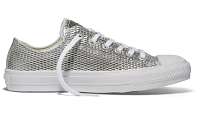 Converse Chuck Taylor All Star II Perforated Metallic Leather Silver