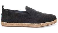 TOMS Alpargatas Black Washed Canvas Deconstructed