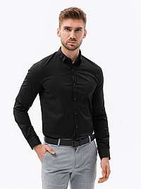 Atraktívna čierna košeľa V2 K642