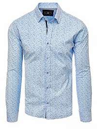Atraktívna vzorovaná košeľa v blankytne modrej farbe