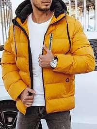 Atraktívna žltá prešívaná bunda na zimu