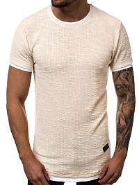 Atraktívne béžové pánske tričko O/1250