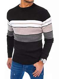 Atraktívny čierny sveter s pruhmi