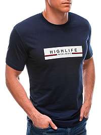 Bavlnené granátové tričko s potlačou High Life S1615