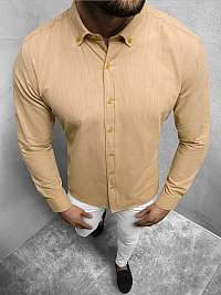 Béžová košeľa s dlhým rukávom O12Z
