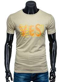 Béžové tričko s krátkym rukávom Yes S1352