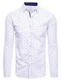 Biela bavlnená košeľa s jemným vzorom