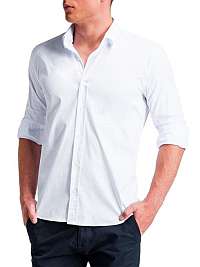 Biela košeľa s dlhým rukávom k505