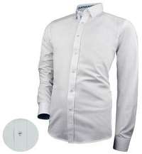 Biela košeľa s modrými kontrastnými prvkami  V278 - XXL