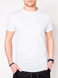 Biele jednoduché pánske tričko s884