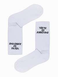 Biele pánske ponožky s nápisom U152