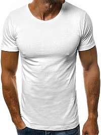 Biele štýlové jednoduché tričko OZONEE O/1208