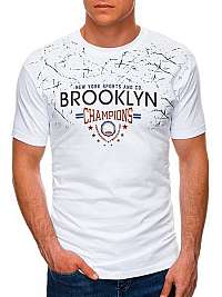 Biele tričko s potlačou Brooklyn S1457
