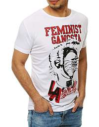 Biele tričko s potlačou FEMINIST GANGSTA