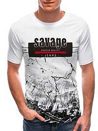 Biele tričko s potlačou Savage S1762