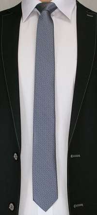 Bodkovaná šedá pánska kravata