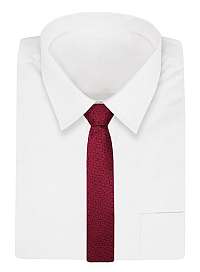Bordová kravata s geometrickým vzorom