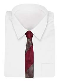 Bordová kravata s hrubými šedými pásmi