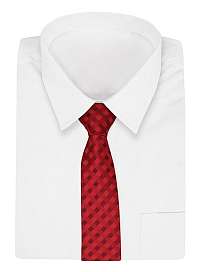 Červená kockovaná kravata