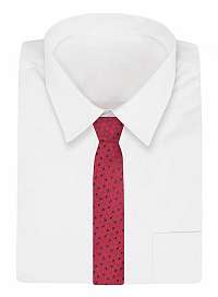Červená kravata s bodkami Angelo di Monti