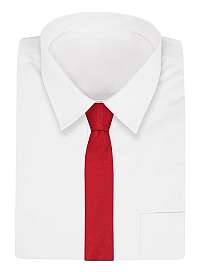 Červená kravata s jemným kvetinovým vzorom