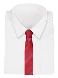 Červená kravata s jemným pruhovaním