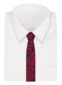Červená kvietkovaná kravata