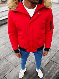 Červená zimná bunda s kapucňou JS/M20195