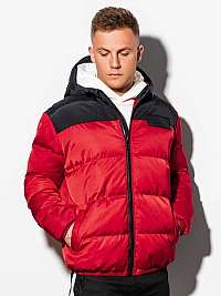 Červená zimná bunda v štýlovom prevedení C458