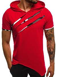 Červené asymetrické tričko pre pánov OZONEE A/1185