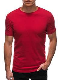 Červené bavlnené tričko s krátkym rukávom S1683