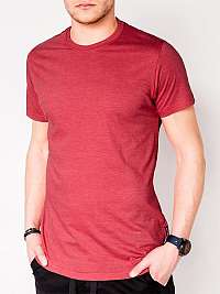 Červené jednoduché pánske tričko s884