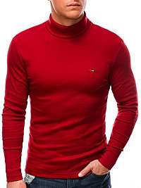 Červené tričko s dlhým rukávom a vyvýšeným golierom L142