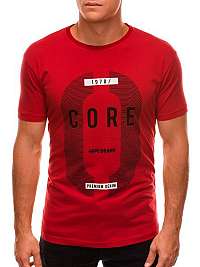 Červené tričko s krátkym rukávom Core S1491