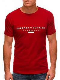 Červené tričko s krátkym rukávom v štýlovom prevedení S1489