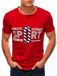 Červené tričko s potlačou Sport S1511
