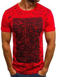 Červené tričko so štýlovou potlačou O/1173