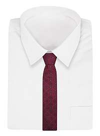 Červeno-granátová kravata s pútavým vzorom Angelo di Monti