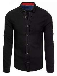 Čierna bavlnená košeľa v ležérnom štýle