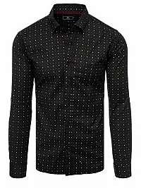 Čierna košeľa s decentným farebným vzorom