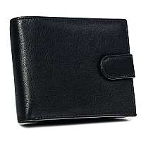 Čierna kožená elegantná peňaženka
