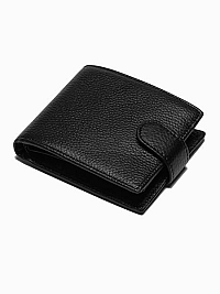Čierna kožená peňaženka s prackou A791