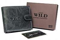Čierna kožená peňaženka s prackou Wild