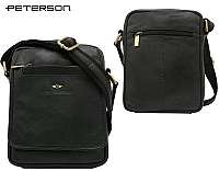 Čierna praktická kožená taška Peterson