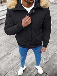 Čierna zimná bunda s kapucňou JS/M20192