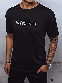 Čierne bavlnené štýlové tričko No Problemo