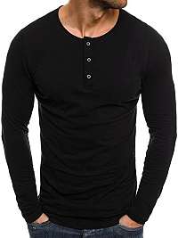 Čierne bavlnené tričko s dlhým rukávom ATHLETIC 1114