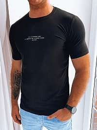 Čierne bavlnené tričko s jemným nápisom