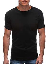 Čierne bavlnené tričko s krátkym rukávom S1683