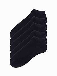 Čierne členkové bavlnené ponožky U249 (5 ks)